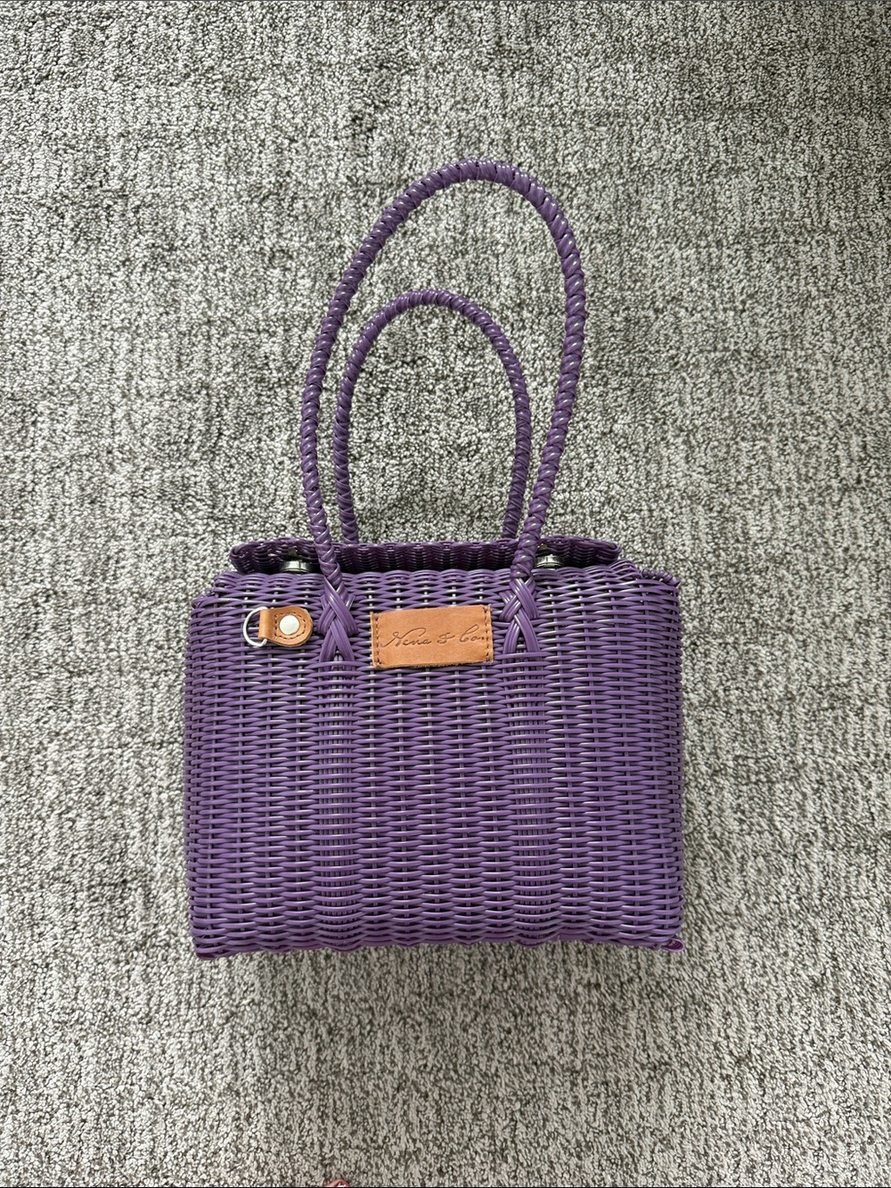 Nena & co zero waste Handwoven Purple basket Bag